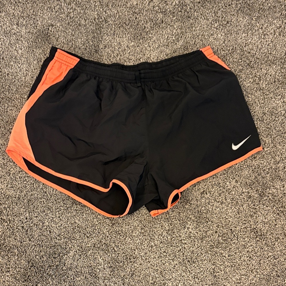 Nike Women's Athletic Shorts in Black and Orange